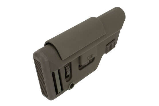 B5 Systems 5.56 collapsible precision carbine stock OD green features an adjustable cheek riser